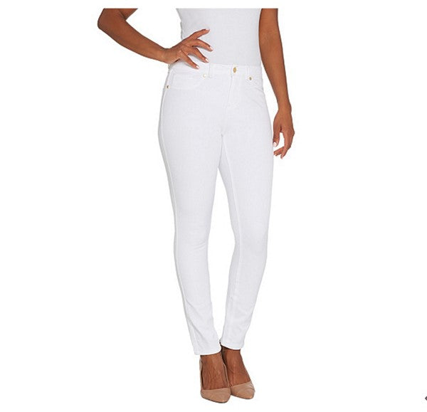 NWOT G.I.L.I. 8 Dual Stretch Colored Denim Ankle Jeggings White 136803