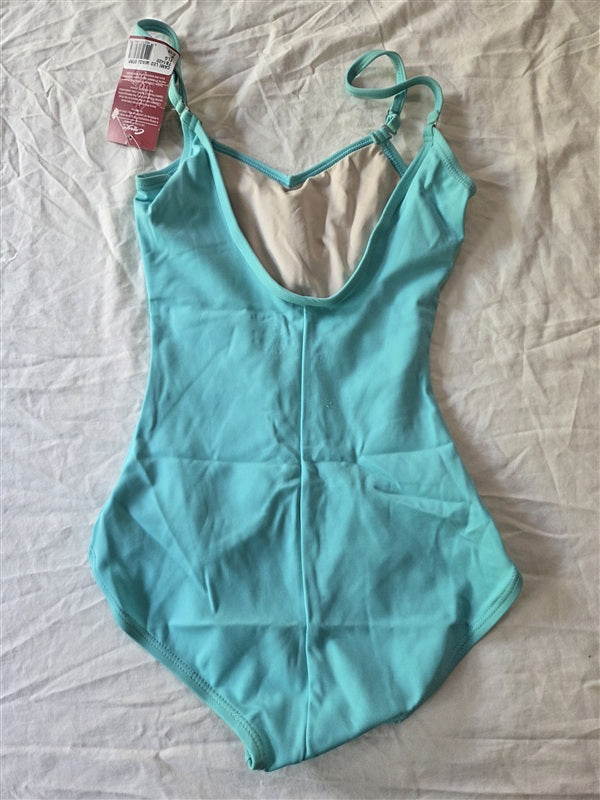NWt Capezio SM TB1420 Camisole Leotard w/ Adjustable Straps Adult Aqua 136804