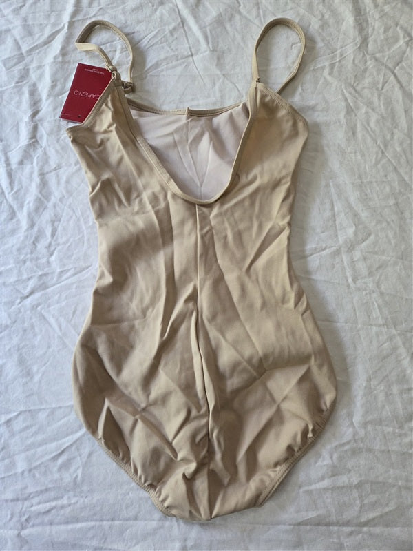 NWT CAPEZIO S Adjustable Cami Leotard for Adult Beige TB1420 136813