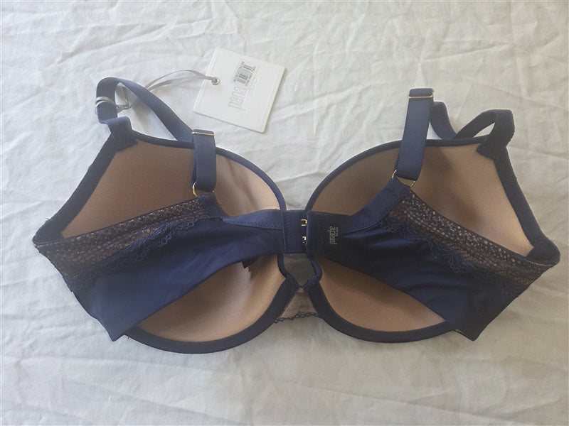 NWT Panache 32E USA Black Label Aria Molded Plunge Bra 8086 Blue 136816