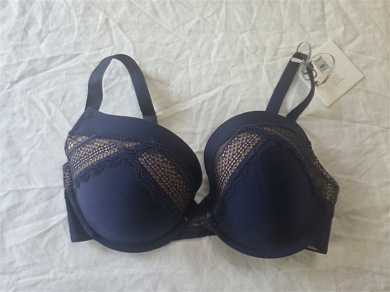 NWT Panache 32E USA Black Label Aria Molded Plunge Bra 8086 Blue 136816