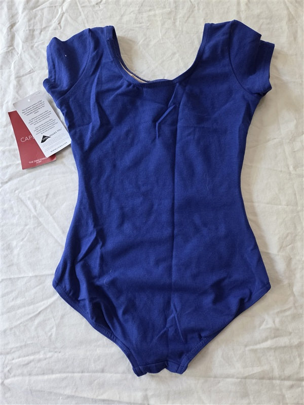 NWT CAPEZIO Child's Intermediate Short Sleeve Leotard Blue CC400C 136817