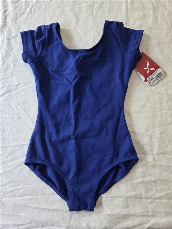 NWT CAPEZIO Child's Intermediate Short Sleeve Leotard Blue CC400C 136817