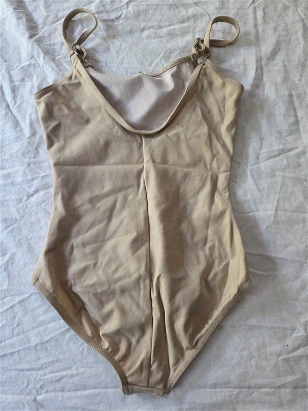 NWOT CAPEZIO Adjustable M Cami Leotard for Child Beige TB1420C 136818