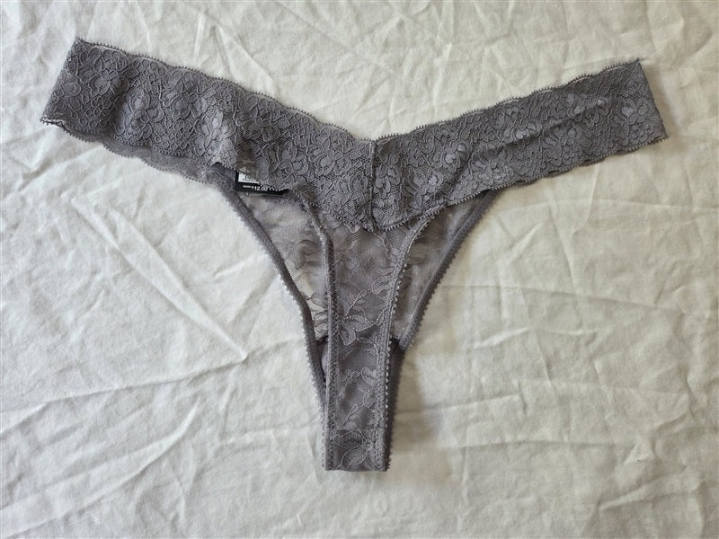 NWT Heidi Klum M Intimates Stretch Lace Thong H37-1176B Gray 136820