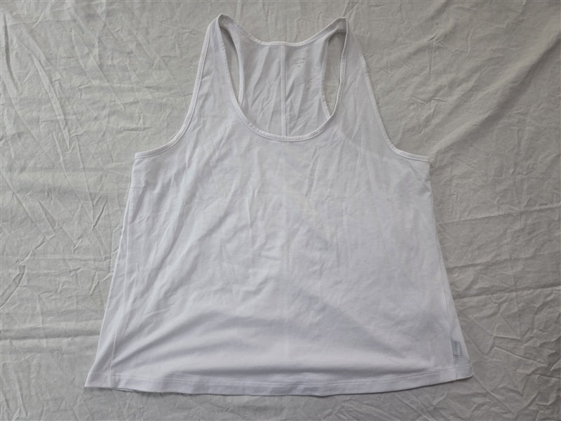 NWT Calme M Effect Draped Racer Back Tank White 136825