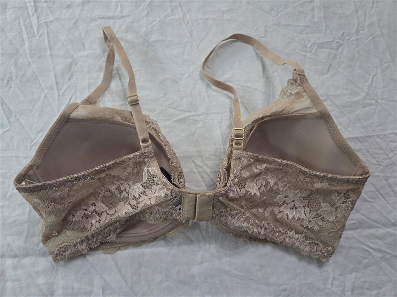 NWOT Natori 34C Jasper Feathers Bra Plunge T shirt 721255 Beige 136829