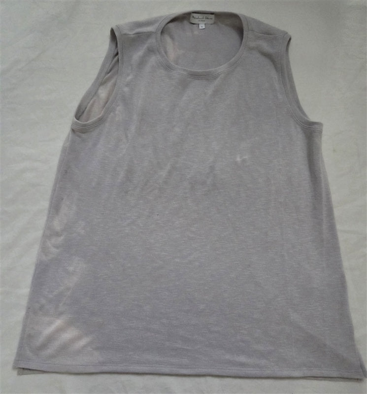 NWOTD Michael Stars XL Brenda Crew Neck Tank with Slits Taupe 136831