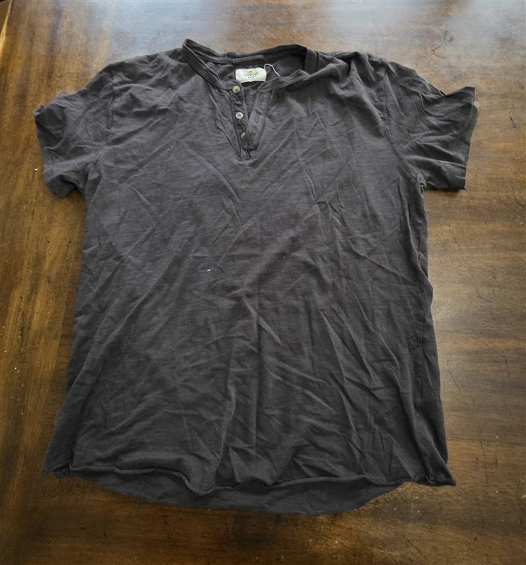 NWOT Marine Layer L Brown Short Sleeve Henley T Shirt 136833
