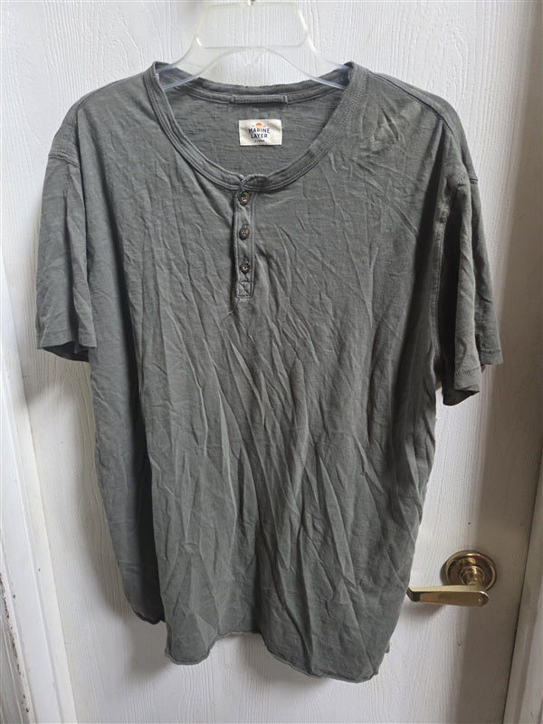 NWOT Marine Layer XL Olive Green Short Sleeve Henley T Shirt 136838