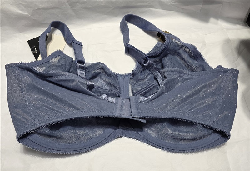 NWT Wacoal 38D Chantilly Lace Retro Chic Bra 855186 Blue 136840