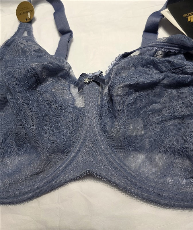 NWT Wacoal 38D Chantilly Lace Retro Chic Bra 855186 Blue 136840