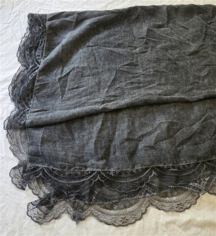 NWT Free People Love Lace Washed Black Sarong Scarf 136843