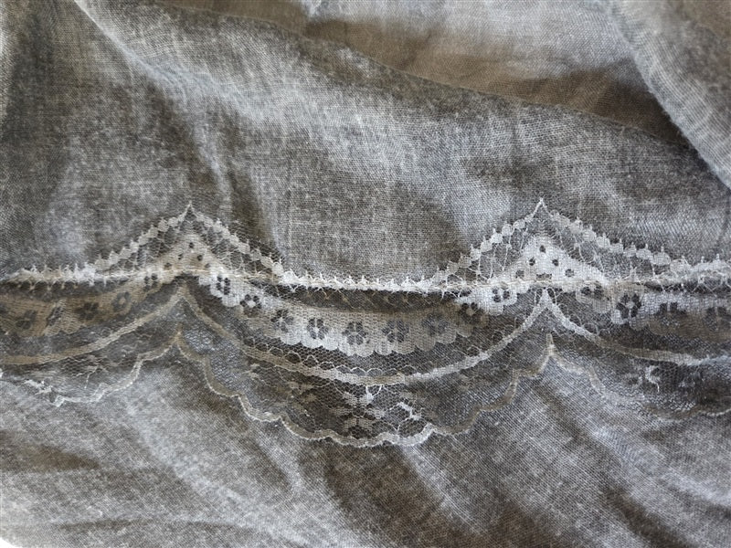 NWT Free People Love Lace Washed Black Sarong Scarf 136843