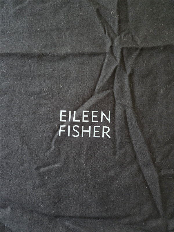 NWOT Eileen Fisher Dust Bag for Purse Black Drawstring Black White 136844