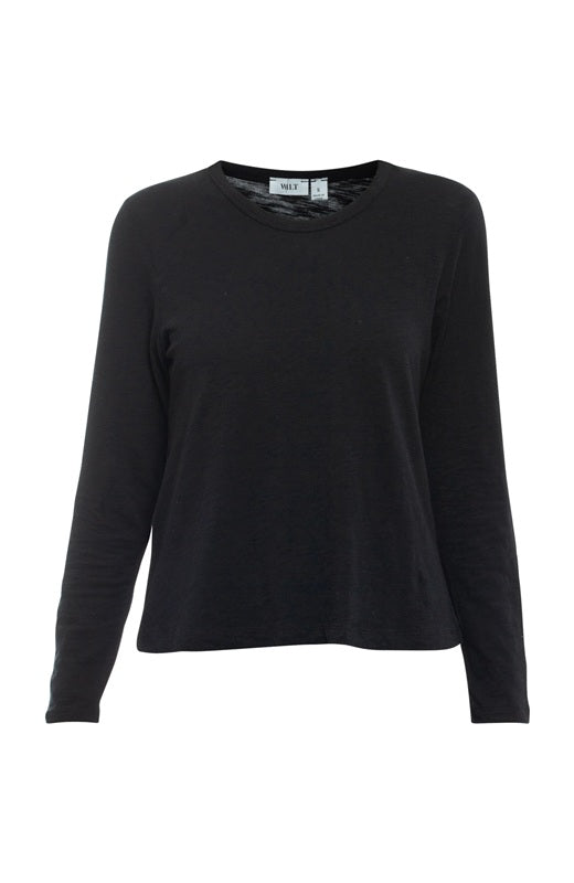 NWOT Wilt S Baby Fit Round Neck Long Sleeve T Shirt Black 136847