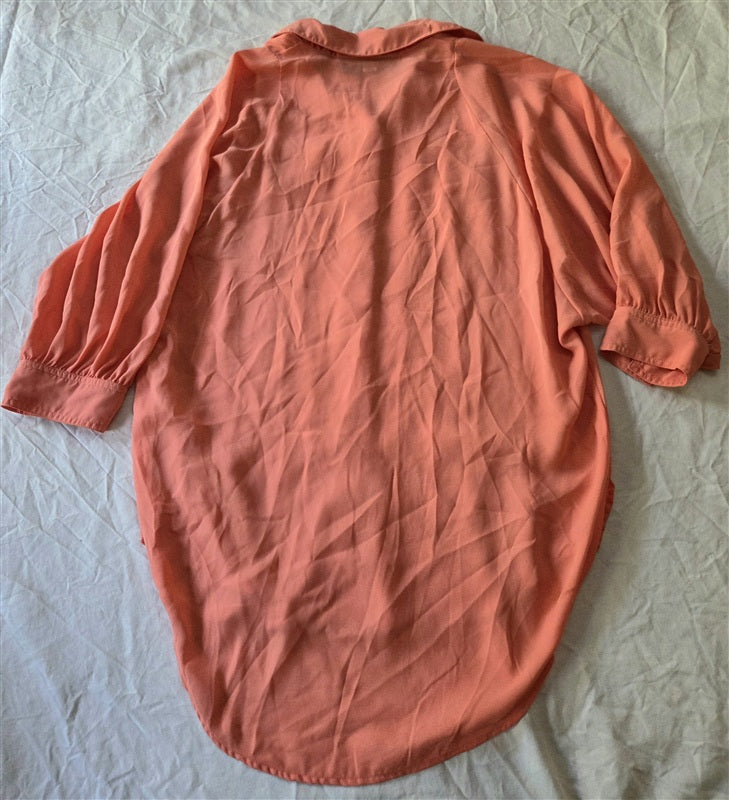 NWT Gabrielle Union S Coral Orange 3/4 Sleeve Tunic Top 136848