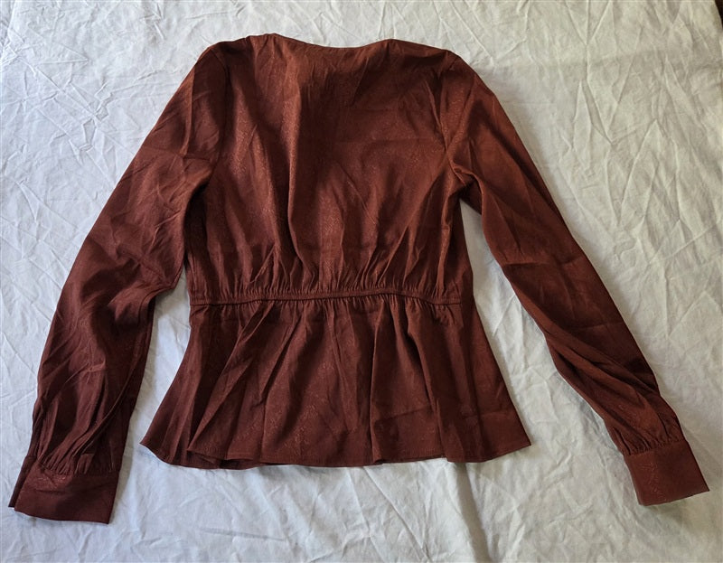 NWT Anthropologie J.O.A. Small Empire Waist Long Sleeve Peplum Blouse 136851