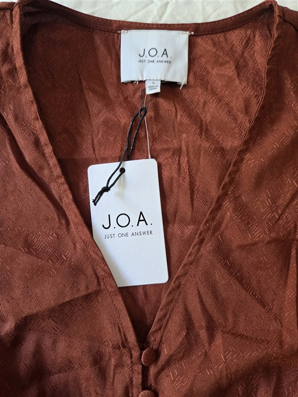 NWT Anthropologie J.O.A. Small Empire Waist Long Sleeve Peplum Blouse 136851
