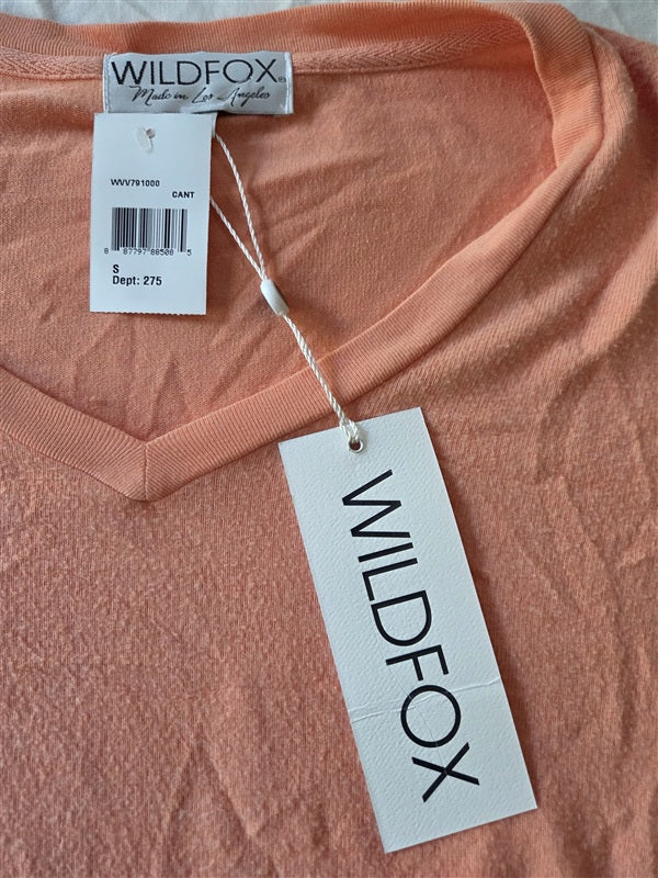 NWT Wildfox S Cantaloupe Orange Baggy Beach Jumper Sweatshirt 136852