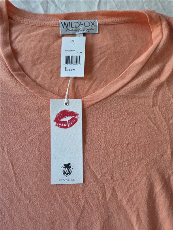 NWT Wildfox S Cantaloupe Orange Baggy Beach Jumper Sweatshirt 136852