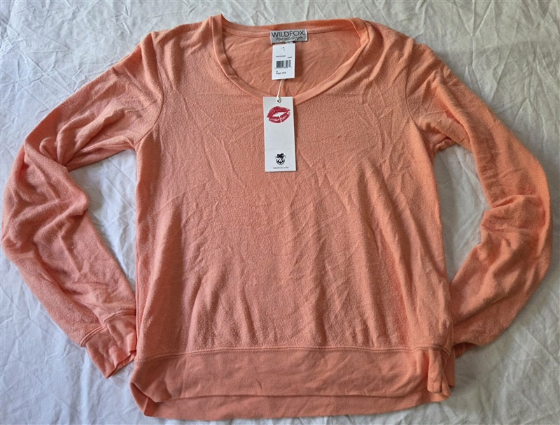 NWT Wildfox S Cantaloupe Orange Baggy Beach Jumper Sweatshirt 136852