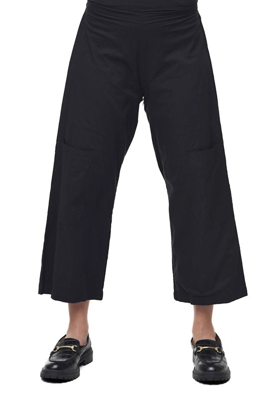 NWT Tulip M Big Pocket Crinkle Cropped Black Pants 136854