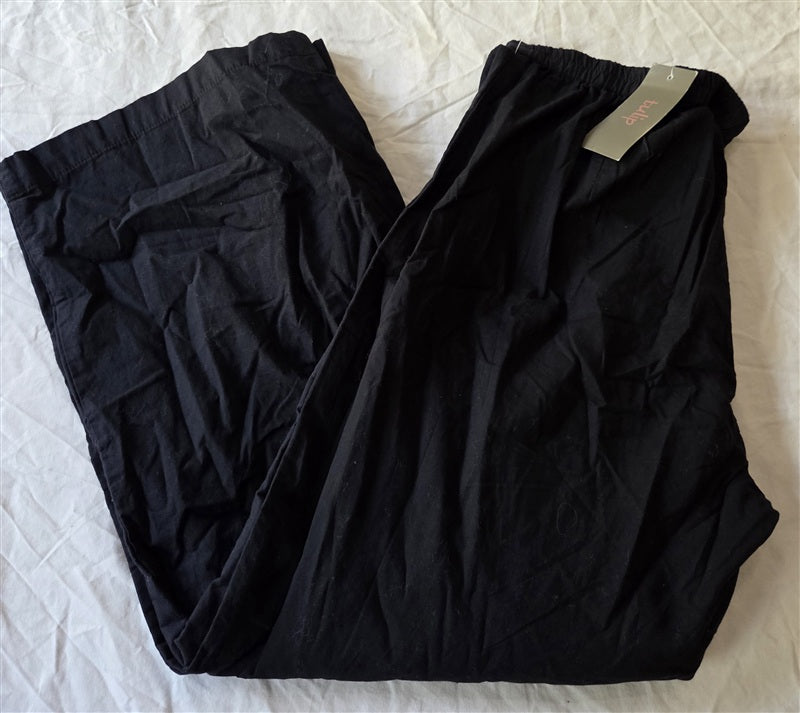 NWT Tulip M Big Pocket Crinkle Cropped Black Pants 136854