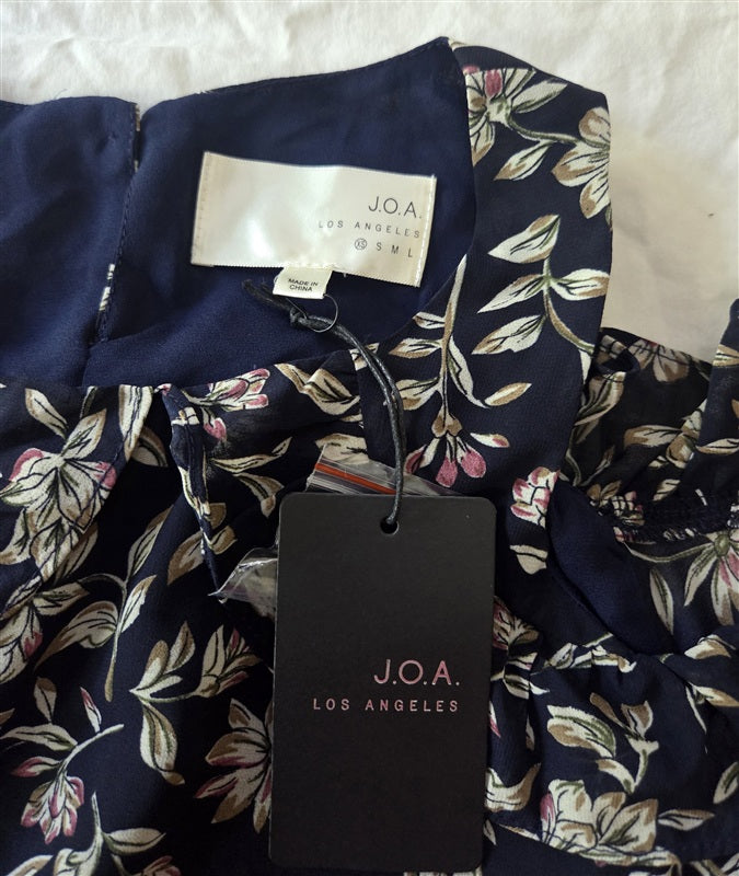 NWT Anthropologie J.O.A. S High Neck Cold Shoulder Floral Blouse 136859
