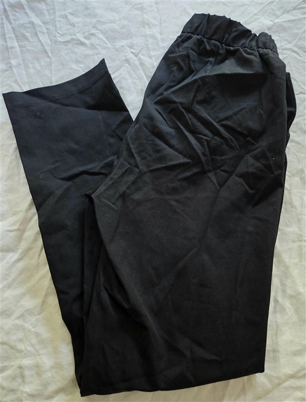 NWOT Eileen Fisher XXS Elastic Waist Straight Leg Pants Black Stretch 136862