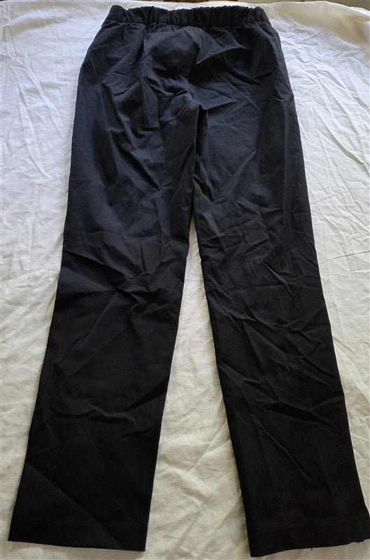 NWOT Eileen Fisher XXS Elastic Waist Straight Leg Pants Black Stretch 136862