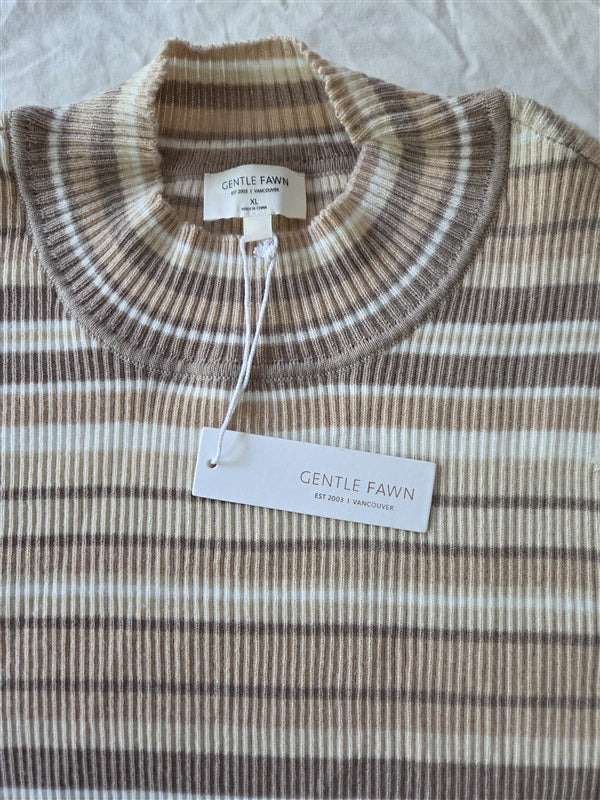 NWT Anthropologie Gentle Fawn XL Elyse Top Cream Stripe Sweater 136868