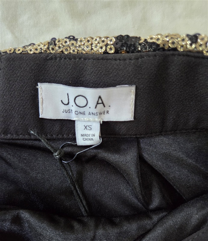 NWT Anthropologie J.O.A. X Small Sequin Animal Print Cheeta Mini Skirt 136874