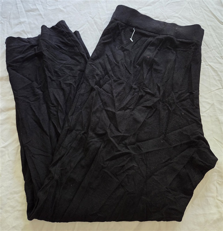PO Eileen Fisher XL Black Stretch Pull On Ankle Pants 136875