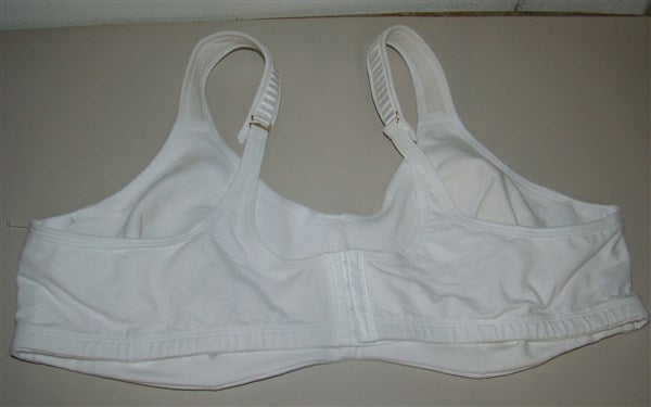 NWT Comfort Choice 44D White Cotton Sports Bra Underwire 136889