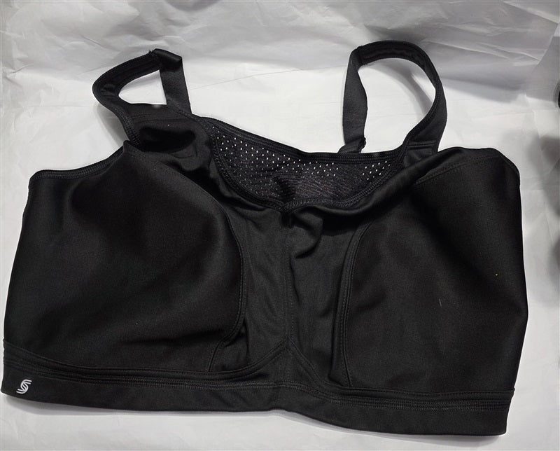 NWOT Glamorise 40D Wirefree High Impact Sports Bra 1067 Black 136891