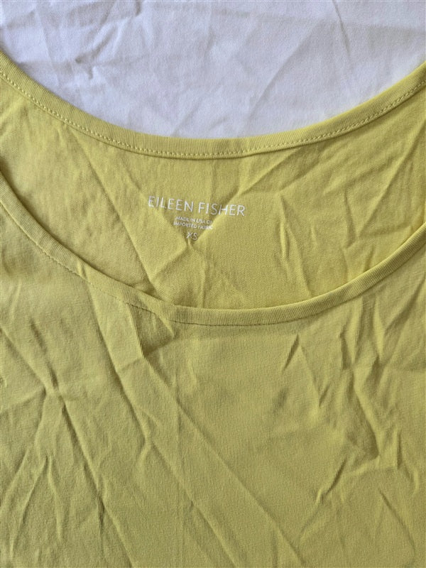 NWOT Eileen Fisher XS Organic Cotton Scoop Neck Tank Yellow 136903