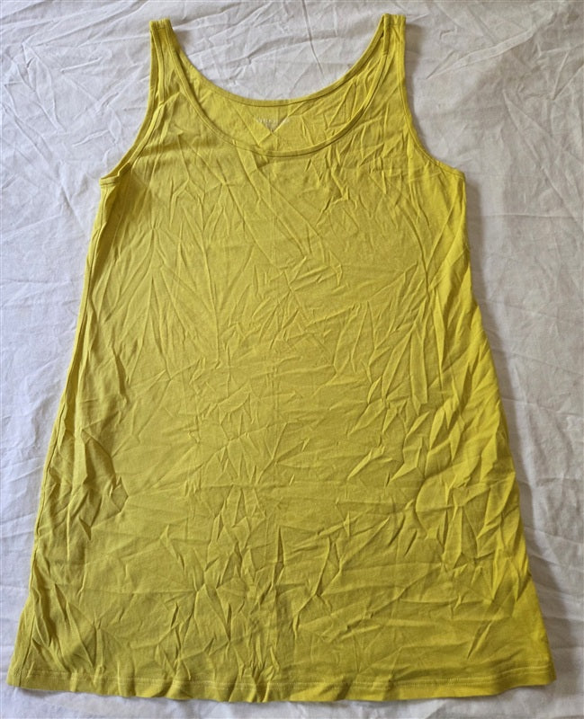 NWOT Eileen Fisher XS Organic Cotton Scoop Neck Tank Yellow 136903