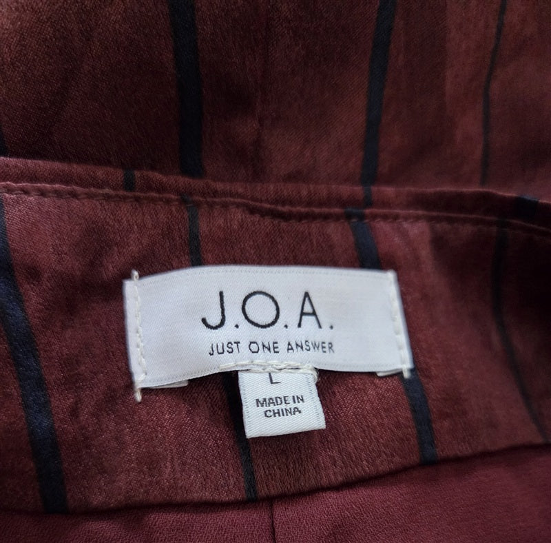 NWOT Anthropologie J.O.A. M Stripe Blue Wine Crop Pants 136905