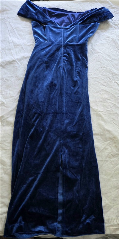 NWT Line & Dot S Drape Off Shoulder Blue Cocktail Dress 136407