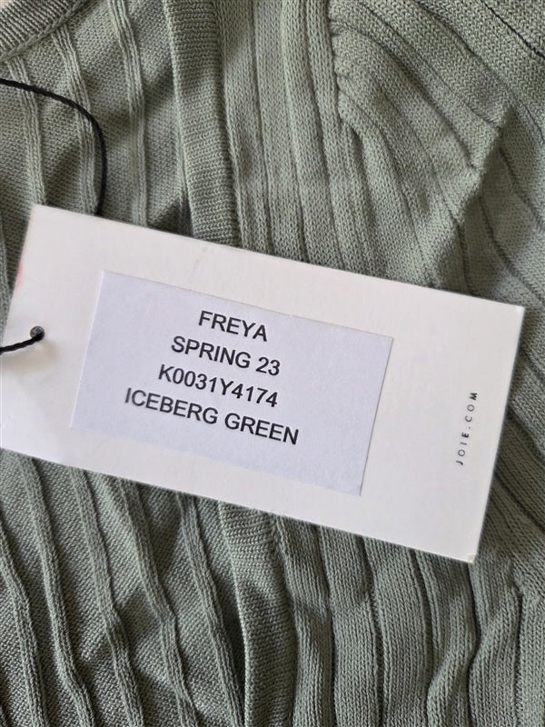 NWT joie S Freya Square Neck 3/4 Sleeve Knit Sweater Green 136911