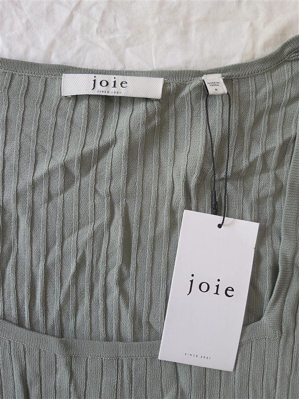 NWT joie S Freya Square Neck 3/4 Sleeve Knit Sweater Green 136911