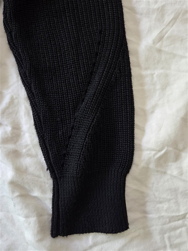 NWOT Anthropologie Gentle Fawn L Black Fisherman Sweater 136912