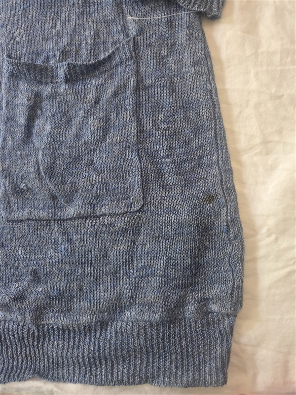 NWOTD Eileen Fisher 1X Blue Organic Linen Blend Cardigan Sweater 136918