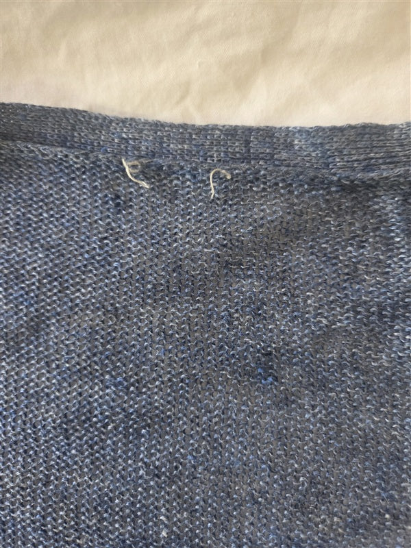 NWOTD Eileen Fisher 1X Blue Organic Linen Blend Cardigan Sweater 136918