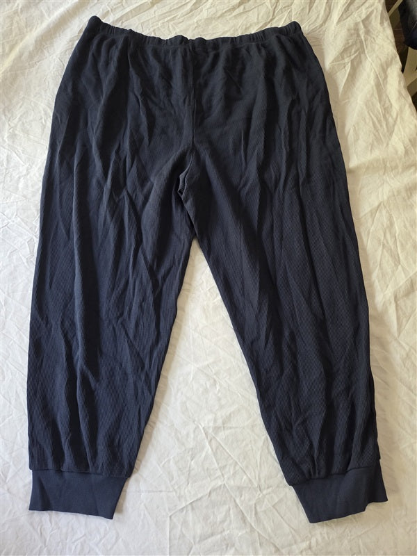 NWOT Eileen Fisher 2XL Waffle Knit Drawstring Navy Blue Jogger Pants 136921