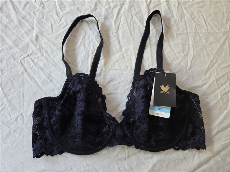 NWT Wacoal 36C Instant Icon Underwire Bra 851322 Blue 136931