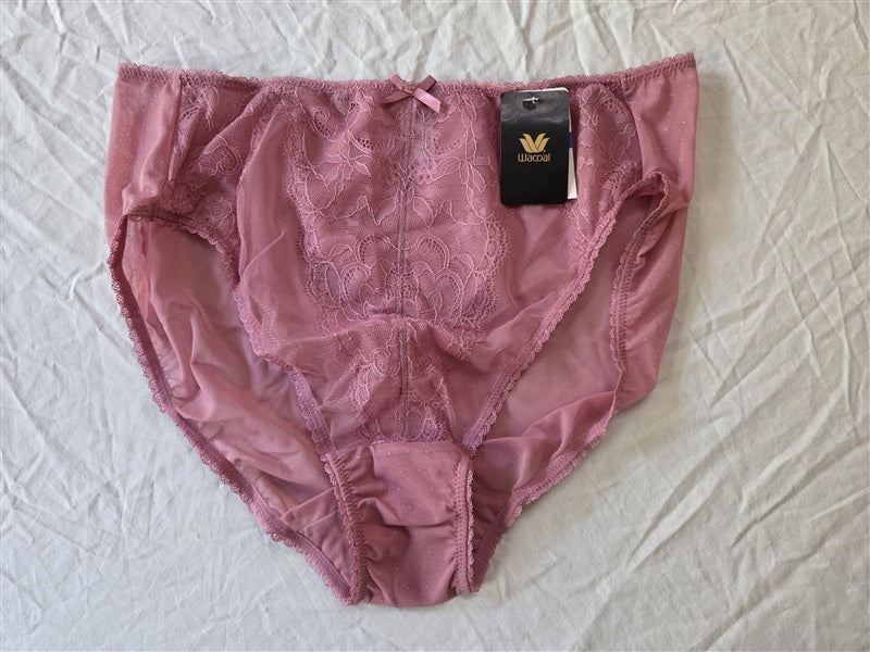 NEW Wacoal Retro Chic Brief Panty XL 841186 Pink Chantilly Lace Underwear 136932