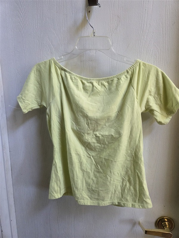 NWOT Soft Surroundings 32D Underwire Bra Tee Shirt Green Off Shoulder 136935