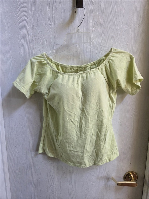NWOT Soft Surroundings 32D Underwire Bra Tee Shirt Green Off Shoulder 136935